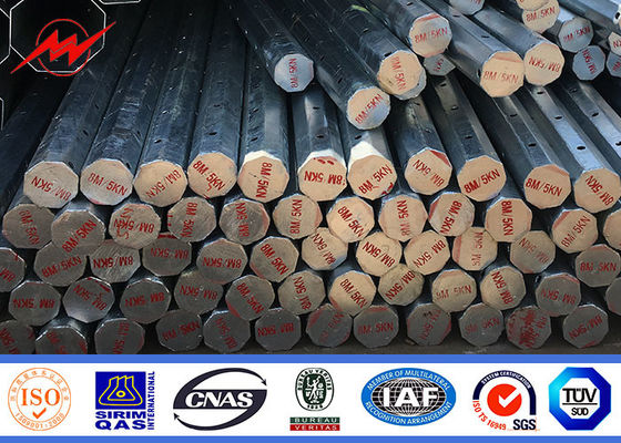 China 33KV Galvanized Line Transmission Steel Power Pole Tubular Octagonal Electrical Distribution supplier