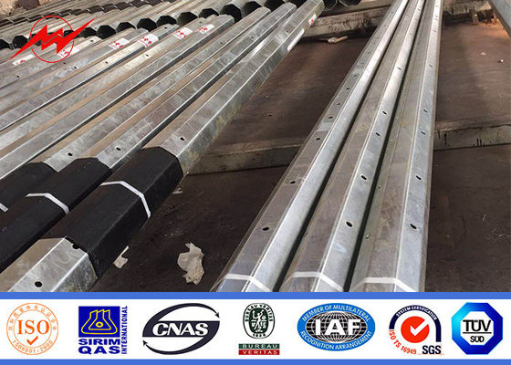 China Distribution Line 9m 5.5mm Tubular Steel Pole With FRP supplier