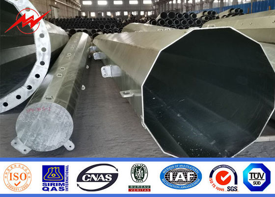 China Octagonal 80ft 90ft Hot Dip Galvanized Steel Tubular Pole ASTM A123 supplier