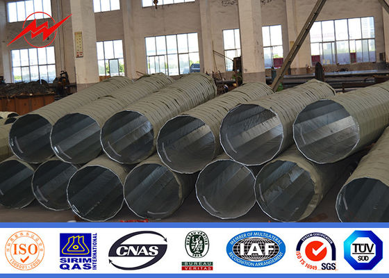 China 15m 1200Dan 2000dan Galvanized Steel Power Pole For Outside Distribution Line supplier