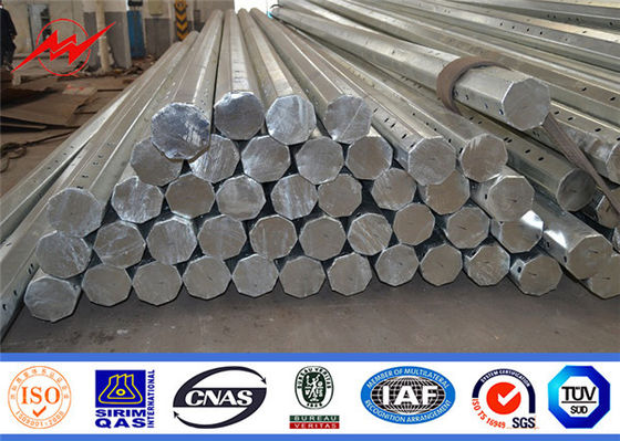 China 69kv Steel Utility Poles , Hot Dip Galvanized Power Distribution Pole supplier