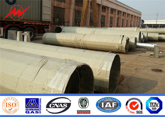 China Distribution Line 69kv 60ft 80ft Steel Power Pole Breaking Load 1000kgs supplier
