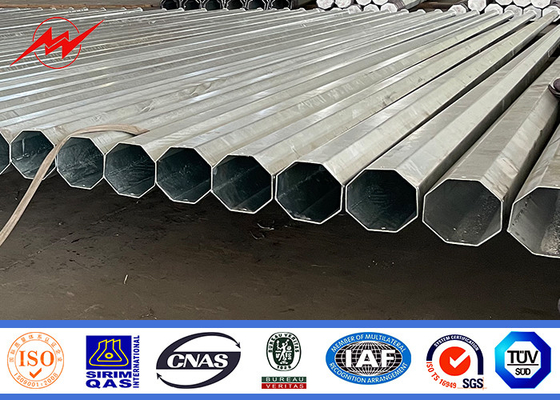 China Deploy Optical Fiber Congo Galvanized Steel Poles 8m 11m 12m 10KN 20KN supplier