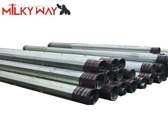 Quality  14M Steel Utility Pole for 110KV Termination Transmission with Bitumen Coating and Long Life Design factory