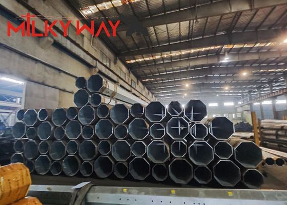 quality  Three-Section Galvanized Monopole Tower for Communication Distribution factory