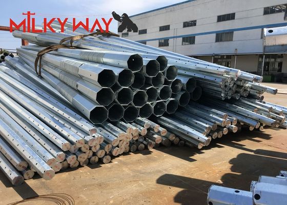 quality  11.9m 940dan Galvanized Steel Utility Power Poles with 2.5mm-16mm Thickness for Long-Lasting Electrical Transmission factory