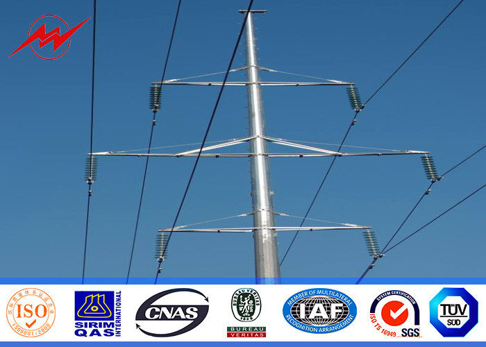 15M Octagonal Electric Insulators Distribution Poles For 132KV