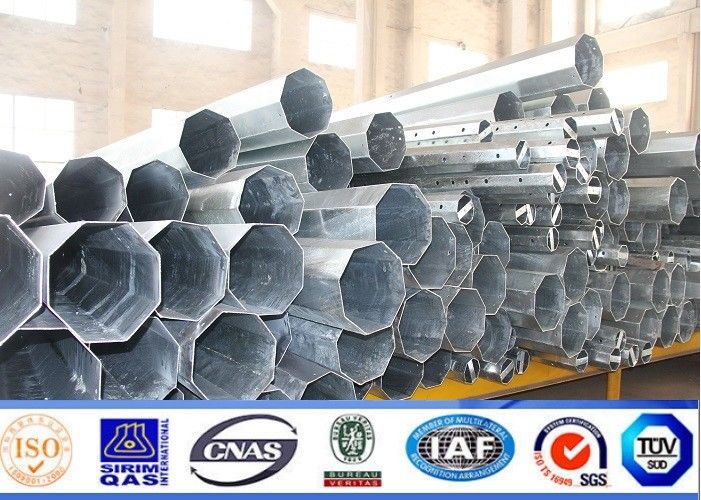 12M 33KV Electric Service Pole With Hot Dip Galvanized For Power ...