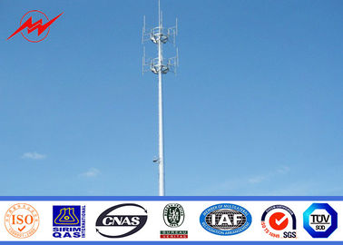 35M Height Round Sections Galvanized Monopole Cell Tower With Galvanized Stepped Bolt supplier