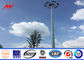 25m powder coating sports center high mast pole lighting with lifting system supplier