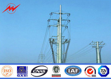 Durable Gr65 60FT 1280KG Load Steel Utility Pole with Galvanized Cross Arm supplier