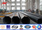 Round 4mm Steel Plate Thickness Galvanized Steel Pole 15m Height Straight Two Sections supplier