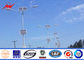 Q235 Steel galvanized 15m 20m 30m Street Light Poles with cross arm supplier