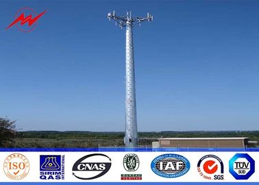 Steel 100ft Mono Pole Mobile Cell Phone Tower / Tapered / Flanged Steel Poles supplier