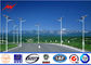 10m 3mm Thickness Solar Street Steel Utility Pole With Single Arm For Park Lighting supplier