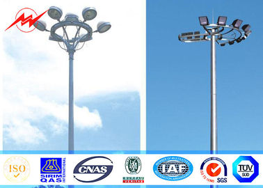 Custom Galvanized High Mast Light Pole with Double Luminaire Carriage Ring supplier