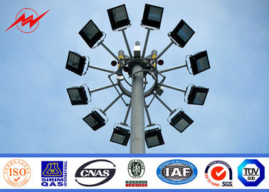 35M Round Galvanized Stadium High Mast Light Pole With 400kg Rasing Lifting System supplier