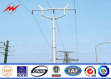 Hot Dip Galvanized Medium Voltage Electrical Transmission Poles With Insulator supplier