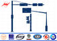 3m Expressway Traffic Light Pole , 1500mm Double Bracket Overpass Metal Light Poles supplier