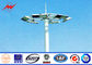 30M 3 Sections Parking Lot Lighting Solar Power Light Pole With Round Lamp Panel supplier