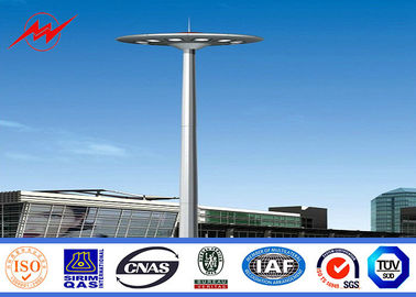 Stadium Lighting 36.6 Meters Galvanized High Mast Light Pole With 600kg Raising System supplier