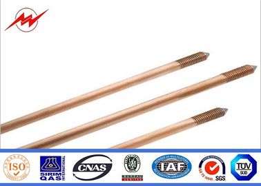 High Conductivity Copper Ground Rod 1/2&quot; 5/8&quot; 3/4&quot; Threaded Flat Pointed supplier