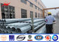 Poweder Coating  Galvanized Steel Pole Bitumen With Two Cross Arm supplier