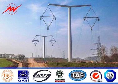 Conical 12.2m 1280kg Load Steel Utility Pole For Power 65kv Distribution supplier