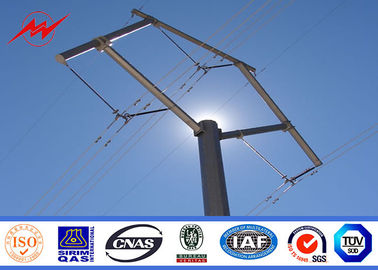 Round HDG 10m 5KN Steel Electrical Utility Poles For Overhead Transmission Line supplier