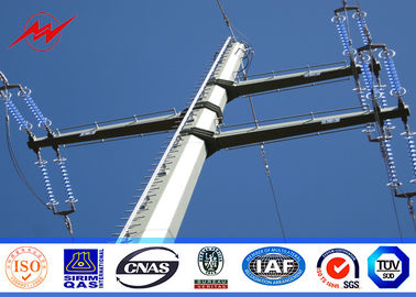 Round HDG 10m 5KN Steel Electrical Utility Poles For Overhead Transmission Line supplier