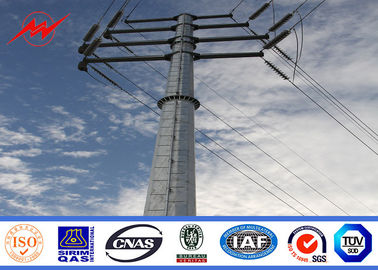 Galvanized Steel Utility Pole 13.4kv Powerful Transmission Line 160 Km / H 30 M / S supplier