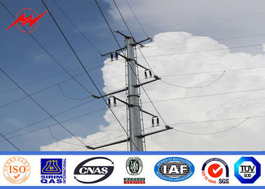 Conical HDG 15m 510kg Steel Electrical Utility Poles For Transmission Overhead Line supplier