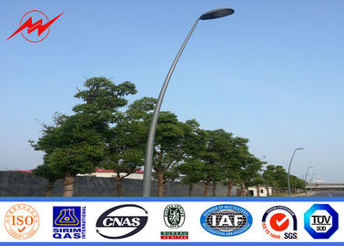 S500MC Curved 6m - 14 M Galvanized Street Light Pole With 3mm Thickness supplier