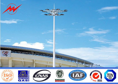 23m 3 Sections HDG High Mast Lighting Pole 15 * 2000w For Airport Lighting supplier