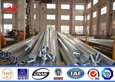 11.8M 500 Kgf 8 Sides Galvanized Steel Pole Bitumen Surface 4mm Thickness supplier