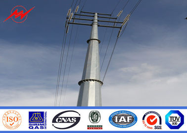 Steel Utility Galvanized Steel Transmission Poles , Shock Resistance Power Line Pole supplier