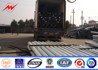 Outdoor Tapered Transmission Line Steel Power Pole with Channel Steel Cross Arm supplier