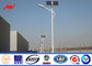 Q235 Hot Dip Galvanized Street Light Poles 12m With Cross Arm 1.8 Safety Factor supplier