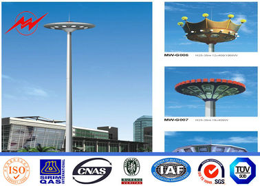 15 - 30 M Q345 Steel Tubular Pole Stadium High Mast Lighting Pole With 16 Lights supplier