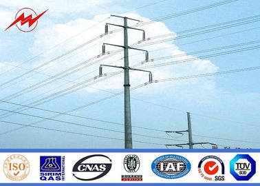 69 KV Philippines Galvanized Steel Pole / Electrical Pole With Cross Arm supplier