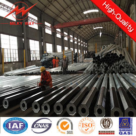 Medium Voltage Line 4mm Thickness Galvanized Steel Pole With Earth Rod Accessories supplier