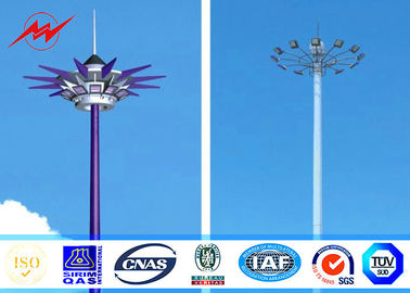 35M HDG 400W HPS High Mast Pole Tower Octagonal Shape With Metal Halide Lighting supplier