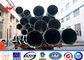 9m 12m 16m Galvanized Steel Pole With Bitumen And Cross Arms supplier