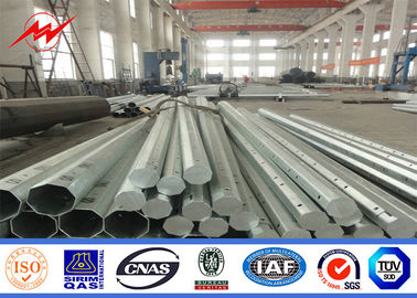 Hot Dip Galvanized 40ft Metal Utility Poles Octagonal Shape Yield Strength 50ksi supplier