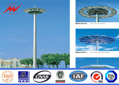 Galvanized Octagonal High Mast Light Pole Single Double / Triple Arm For Stadium supplier