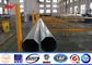 16mm Steel Utility Poles With Double Crossarm 5mm Thickness For Transmission Line supplier
