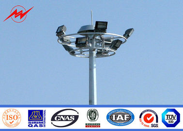 highway / Football Stadium High Mast Light Pole 30m Height 12mm Thickness supplier