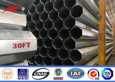 Round Tapered Galvanised Steel Power Transmission Poles / Electrical Power Pole supplier