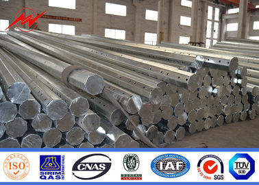 Galvanized Steel Electrical Power Pole Bitumen 20m With Cross Arms ISO 9001 supplier