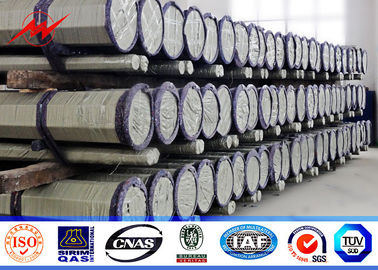 115KV 75Feet Tapered Round Steel Utility Power Poles / Galvanized Steel Pole supplier